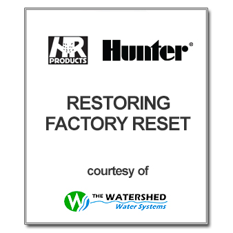 Hunter Controller Factory Reset